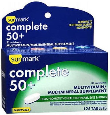 Sunmark Complete 50+ Multivitamin - Multimineral Tablets 125 Tabs By Sunmark