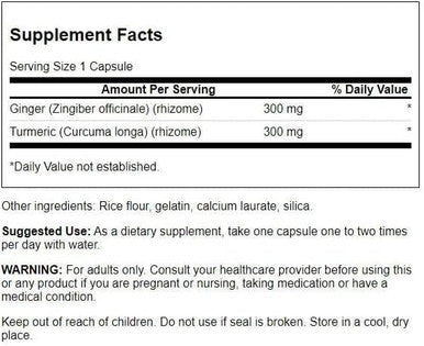Swanson Full Spectrum Ginger & Turmeric 60 Capsules