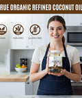 Refined Coconut Oil 56 fl oz | USDA Organic Certified | Organic Coconut Oil for Cooking and Baking. RBD Oil.