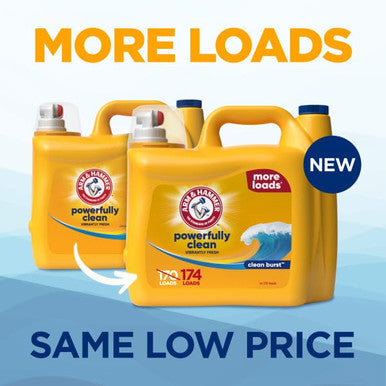 Arm & Hammer Liquid Laundry Detergent Clean Burst Fresh 174 Fl Oz 174 Loads