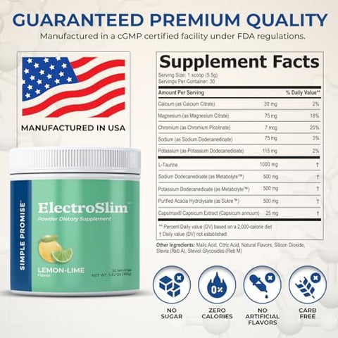 Simple Promise Electroslim Bundle Flavor - Lemon Lime And Peach - Sugar- Electrolyte Powder Hydration Support With Essential Electrolytes - No Sugar Formula For Daily Energy Balance