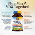 Vitalitown Ultra Magnesium and Vitamin D3 K2 Bundle (Pack of 2) 10 in 1 Magnesium Complex and 10000 IU D3 MK7 for Bone Muscle Heart Sleep Teeth and Immune 90 Mag Capsules and 90 D3 Softgels