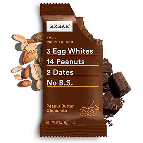 RXBAR Whole Food Protein Bar, Peanut Butter Chocolate (6 Boxes, 24 Bars)