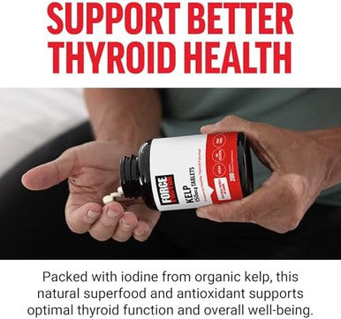 Force Factor Kelp For Iodine From Organic Kelp To Support Thyroid Health Strengthen Immunity And Digestion Vegan No Gelatin Nongmo 150Mcg 200 Tablets