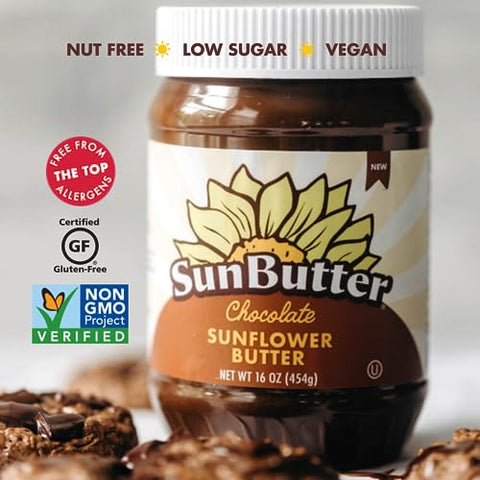 SunButter Chocolate Sunflower Seed Butter 16 oz (6 Pack of 6) Nut Free Spread with 7g PlantBased Protein Roasted Rich & Savory Flavor Smooth Texture Vegan Kosher & NonGMO