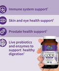 Garden Of Life Zinc Supplements 30Mg High Potency Raw Zinc And Vitamin C Multimineral Supplement, Vitamin Code Vitamins Trace Minerals & Probiotics For Skin Health & Immune Support, 60 Vegan Capsules
