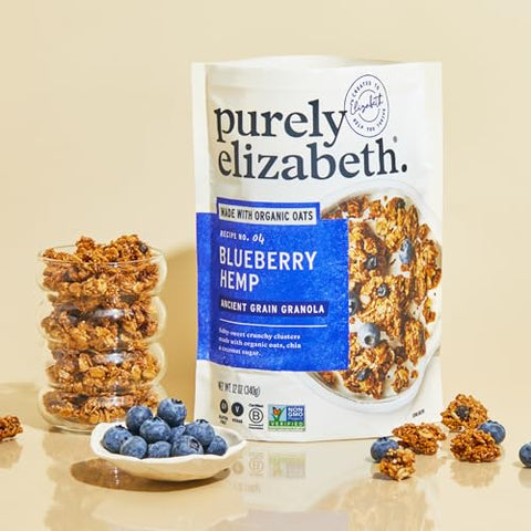 Purely Elizabeth Ancient Grain Granola Cereal Blueberry Hemp, 12oz (Pack of 2)