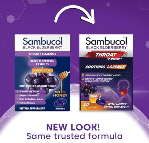 Sambucol Black Elderberry Pastilles 20 Count - Pack Of 4