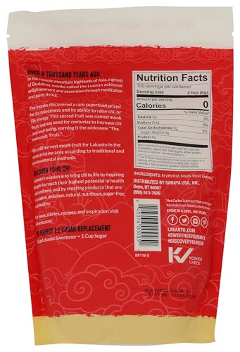 Lakanto Monk Fruit Sweetener All Natural Sugar Substitute, Golden,28.22 Ounce, 1.76 Pound (Pack of 1)