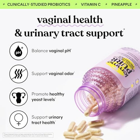 Lemme Purr & Debloat Capsule Bundle - Vaginal Health Supplement For Women Debloat Capsules For Bloating & Gas Relief Probiotics & Prebiotics - Gluten Free Non-Gmo - 60 Ct. Each