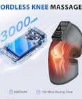 Knonnetd Cordless Knee Massager With Heat Vibration For Pain Relief Electric Heated Knee Brace With 5 Heat Levels And 3 Massage Mode s For Men Women