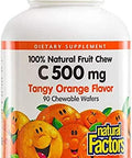 Natural Factors Vitamin C 500mg 100 Natural Fruit Chew Tangy Orange 90 Chewable Wafers 2 Pack
