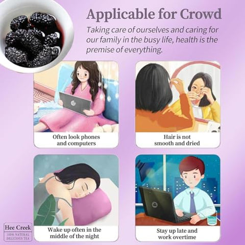 Hee Creek Top Grade Dried Mulberries Black Mulberry Tea 280g/10oz Wild Black Mulberry Dried Fruit No Sugar Added & No Additives Sand Free Nourishing Ã¦Â¡â€˜Ã¨â€˜Å¡ Ã¦Â¡â€˜Ã¨â€˜Å¡Ã¥Â¹Â²