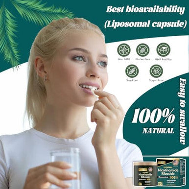Nad+ Supplement - Liposomal Nicotinamide Riboside, Resveratrol, Quercetin High Purity Nad Supplement For Anti-Aging, Energy, Focus - 80 Capsules (40 Serving)