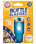 Arm & Hammer Bottle Blasterz - Drop-In Cleaning Tablets - Perfect For Water Bottles Tumblers And Coolers - All-Natural Ingredients Eliminates Odors Fast-Acting Individually Packed (12 Count)