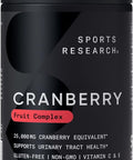 Sports Research Cranberry Fruit Complex Supplement - Softgels For Urinary Tract Health Support - Equal To 25,000Mg Of Cranberries, Made With Pacran & Vitamins C & E - Non-Gmo & Gluten - 90 Count