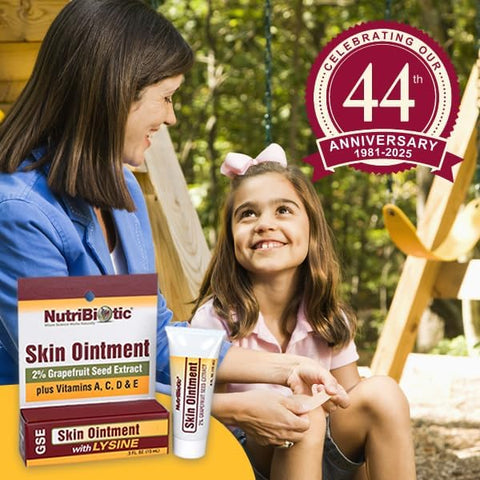 Nutribiotic â€“ Skin Ointment .5 Fl Oz With Gse Lysine Beeswax Ecea Goldenseal Vitamin E & More For Minor Skin Irritations & To Support Healthy Tissue Made Without Gluten & Gmos