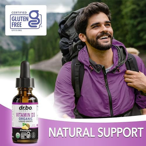 Vitamin D3 Liquid Drops Organic Vegan VIT D Liquid Vitamin D for Adults and Kids Oil 4000 IU Vegan Organic D3 Drops Sublingual Supplement Immune and Bone Health VIT Supplements NonGMO 30 Servings