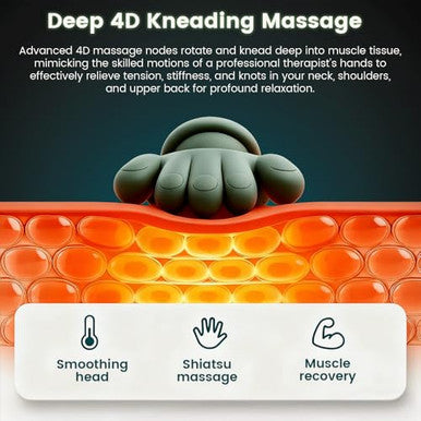 Dexmary Shiatsu Neck Massager With Heat 4D Kneading & Deep Tissue Massage For Neck And Back Portable Wireless Massager For Shoulder Pain Relief At Home Office And Car