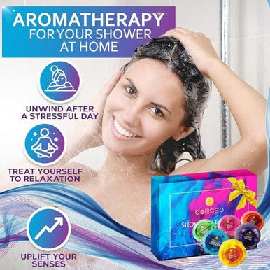 Bellisso Aromatherapy Shower Steamers Set And Biotin Shampoo And Conditioner Set