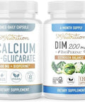 Smnutrition 200Mg Dim Supplement With Calcium Dglucarate Hormone Balancing Bundle With Dim Diindolylmethane Capsules (120 Servings) And Vegan Gluten Nongmo Cdg Supplement (90 Servings)