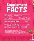 Llorens Pharmaceutical High Potency Iron Drops For Women 20Mg Elemental Iron (Polysaccharide Complex) Per 1Ml Gentle On Stomach Vegan Natural Sweeteners (Berry Daiquiri 4 Fl Oz)