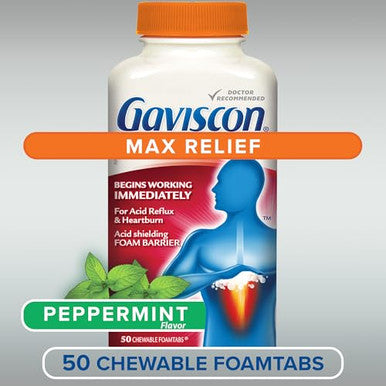 Gaviscon Max Peppermint Tablet 50 Count