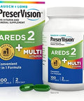 Preservision Areds 2 + Multivitamin #1 Eye Doctor Recommended Brand 2In1 Eye Vitamin With Lutein Zeaxanthin Zinc And Vitamin C D & E 100 Softgels