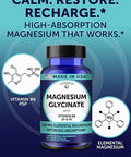 Lunakai Usa Made Pure Magnesium Glycinate Capsules 120Mg Elemental With B6 (P-5-P) High Absorption Magnesium Supplement For Women & Men - Daily Sleep & Muscle Support Non-Gmo 90Ct