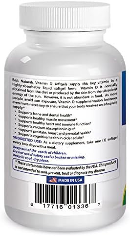 Best Naturals Vitamin D3 10000 Iu Softgel 240 Count