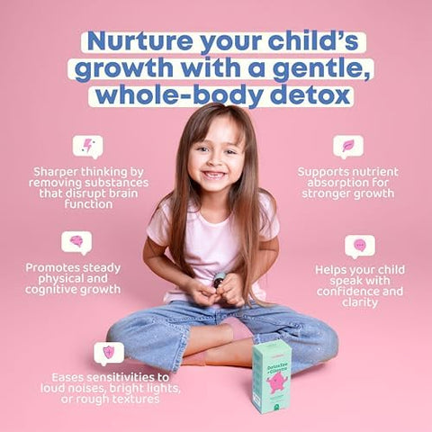 JoySpring DetoxZee Cilantro and Magnesium Citrate and Glycinate Liquid Drops for Kids