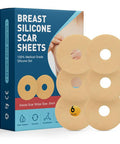 6 Pack Silicone Scar Removal Sheets For Breast - Breast Silicone Scar Sheets Tape - Breast Reduction After Surgery For Scars, Breast Augmentation Post Surgery Supplies For Scar Treatment (Blue)