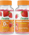 Lifeable Vitamin D 5000 Iu + Immune Support Gummies Bundle Great Tasting Vitamin Supplement Gluten Gmo Chewable Gummy