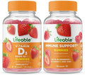Lifeable Vitamin D 5000 Iu + Immune Support Gummies Bundle Great Tasting Vitamin Supplement Gluten Gmo Chewable Gummy