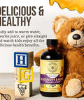 Honey Gardens Elderberry Syrup For Kids With Honey Kids Elderberry Syrup 6.4 Mg Of Elderberry Honey Syrup With Organic Raw Honey Organic Ecea Purpurea And Elderflower 24 Servings 4 Fl. Oz.