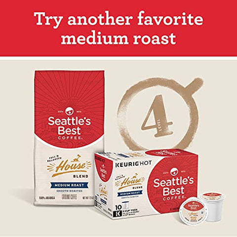 Seattle's Best Coffee Portside Blend Medium Roast Whole Bean Coffee | 12 Ounce Bags (Pack of 6)