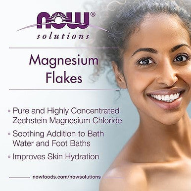 Now Foods Solutions Magnesium Flakes 100% Pure From The Ancient Zechstein Seabed Highly Concentrated 54Ounce