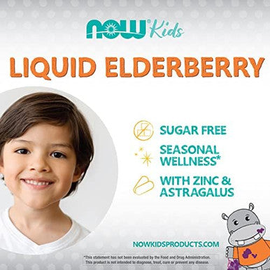 Now Supplements Liquid Elderberry For Kids With Zinc And Astragalus Immune Support 8Ounce Packaging May Vary