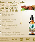 Golden Jojoba Oil ÃƒÂ¢Ã¢â€šÂ¬Ã¢â‚¬Å“ 1 Gallon Non-Comedogenic With Vitamin E & Natural Fatty Acids For Hair & Skin. Bella Terra Oils