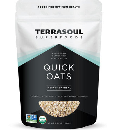 Terrasoul Superfoods Organic Instant Quick Oats 2.5 Lbs Premium Grade Non-GMO Gluten- Breakfast Essential