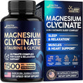 Nutraharmony Magnesium Glycinate - Sleep & Relaxation Support - Extra Strength Glycinate Glycine & Taurine 1500 Mg - Magnesium Supplement For Women & Men - Chelated & High Absorption - Made In Usa 120 Capsules