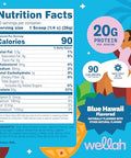 Wellah Clear Whey Protein Isolate Powder (Blue Hawaii) 10 Servings - 20G Of Protein 90 Calories Sweetened With Stevia