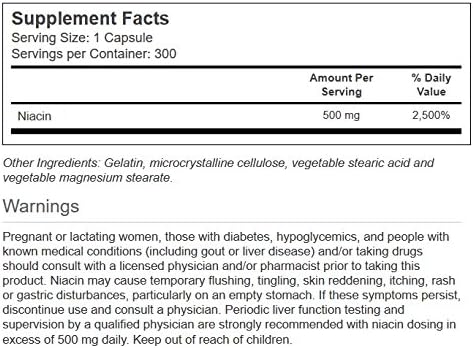 Vitacost Niacin (Vitamin B3) 500 mg 300 Capsules