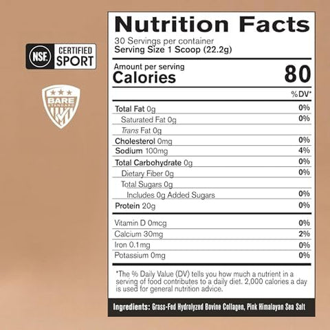 Bare Performance Nutrition Bpn Collagen Protein Grassfed Bovine Collagen Peptides Unflavored