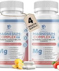 Lukaree Magnesium Complex Supplement 500Mg Magnesium Glycinate Malate Taurate Citrate Complex & Herbal Extracts High Absorption Chelated 120 Vegan Nongmo Capsules For Rest Energy Mood
