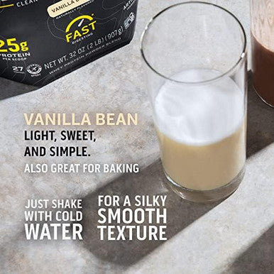 Ascent 100% Whey Protein Powder, Vanilla Bean 2 Lb & Creatine Monohydrate Powder, Unflavored 45 Servings