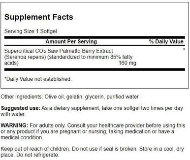 Swanson Saw Palmetto Men Prostate Health Hormone Support Urinary Health 160 Milligrams 120 Sgels (3 Pack)