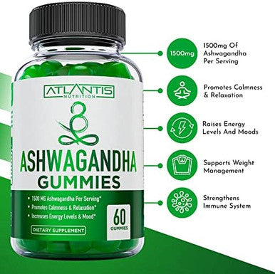 60 Keto Apple Cider Vinegar Gummies Advanced Weight Loss + 60 Ashwagandha Gummies - 1500Mg Ashwagandha Per Serving