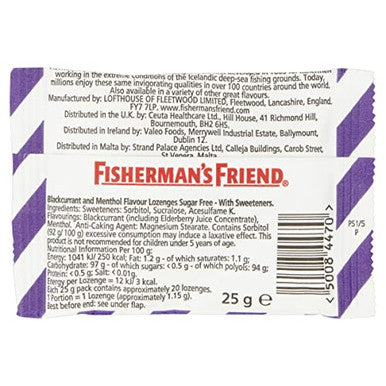 Fisherman'S Friend Blackcurrant Menthol Lozenges 25G (Pack Of 5)