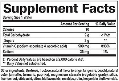 Natural Factors Vitamin C 500mg 100 Natural Fruit Chew Tangy Orange 90 Chewable Wafers 2 Pack